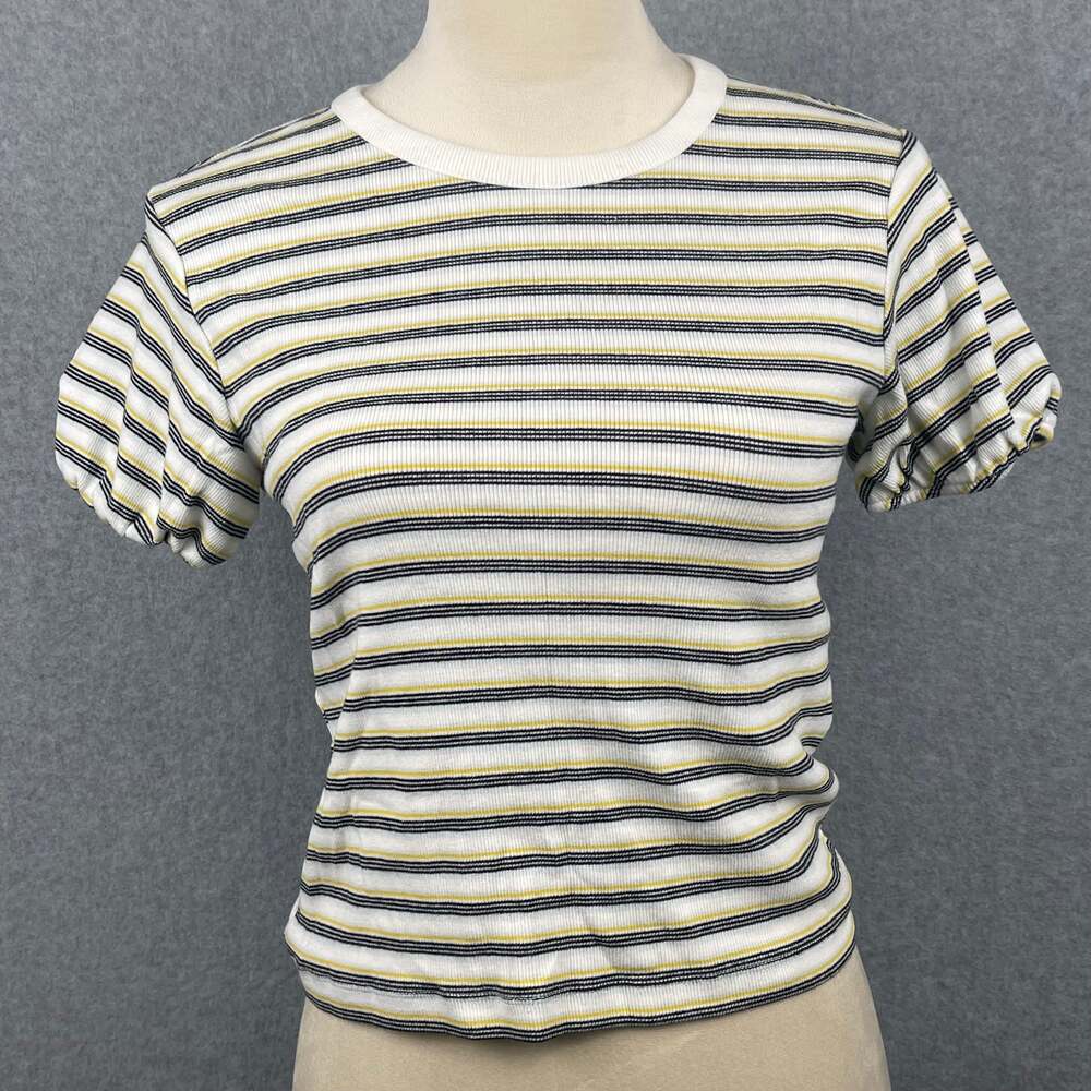 Levis Yellow and Black Ribbed Top Size Medium